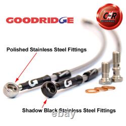 Flexibles de frein transparents en acier Goodridge pour Ford Cortina Mk2 1966-1970 SFD0603-3C-CL