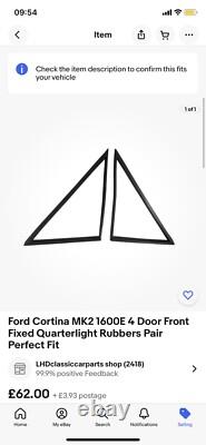 Ford Cortina Mk2 1600e Kit Complet en Caoutchouc Comprend Tout Dans la Description