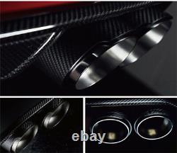 H Shape 2 Pcs Glossy Real Carbon Fiber 63-89mm Voiture Dual Tip Exhaust Muffler Pipe