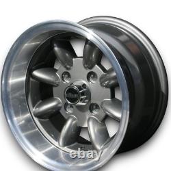 Jantes en alliage style Maxilite Minilite anthracite Ford Cortina MK2 4x108 6x13 ET16