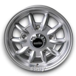 Jantes en aluminium Minilite Style argent pour Ford Cortina MK2 8x13 ET -6