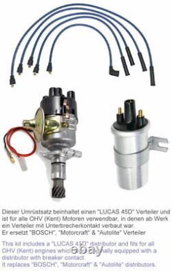 Kit de conversion du distributeur d'allumage OHV 1.1-1.6l en allumage sans contact pour Ford Cortina MK2