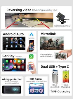 Lecteur MP5 de voiture 1 Din Radio Stéréo Audio pour Apple CarPlay Unité principale Mirror Link