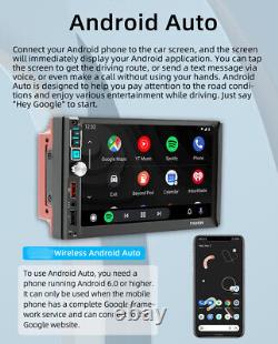 Lecteur MP5 stéréo de voiture radio double DIN 7 pouces CarPlay Android Auto Bluetooth USB