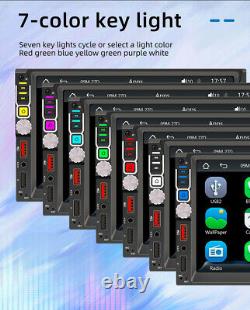 Lecteur MP5 stéréo de voiture radio double DIN 7 pouces CarPlay Android Auto Bluetooth USB