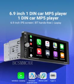 Lecteur MP5 stéréo vidéo pour voiture avec WIFI, FM, USB, compatible avec Apple Carplay et Android Auto