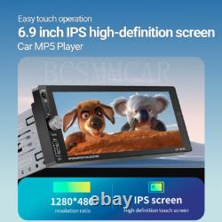 Lecteur MP5 stéréo vidéo pour voiture avec WIFI, FM, USB, compatible avec Apple Carplay et Android Auto