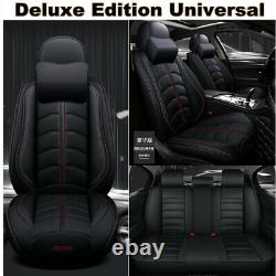 Luxe Pu Leather Four Seasons Full Car Seat Cover Pad Set Withheadrests