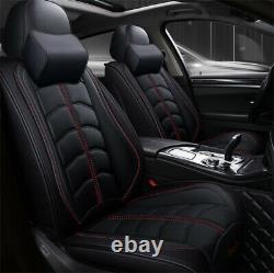 Luxe Pu Leather Four Seasons Full Car Seat Cover Pad Set Withheadrests