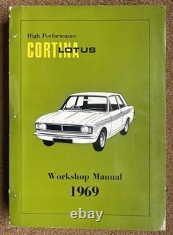 Manuel d’atelier d’origine Ford Lotus Cortina Mk 2 1969 RS Twin Cam Chapman
