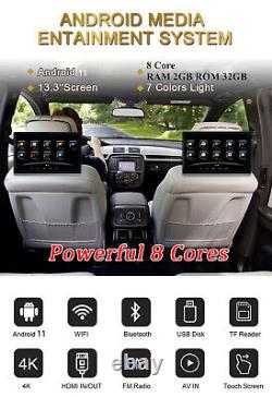 Moniteur tactile pour appuie-tête de voiture Android 11 13,3 pouces, 2X, 1080 PFM WIFI Bluetooth