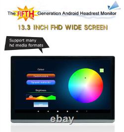 Moniteur tactile pour appuie-tête de voiture Android 11 13,3 pouces, 2X, 1080 PFM WIFI Bluetooth