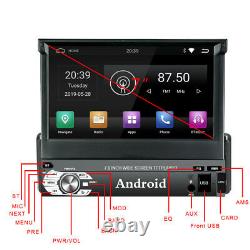 Rétractable 7in Android 9.0 Gps Simple Din 16g Bluetooth Stéréo Voiture Mp5
